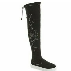 NWOT// J/Slides OTK embellished rubber boots